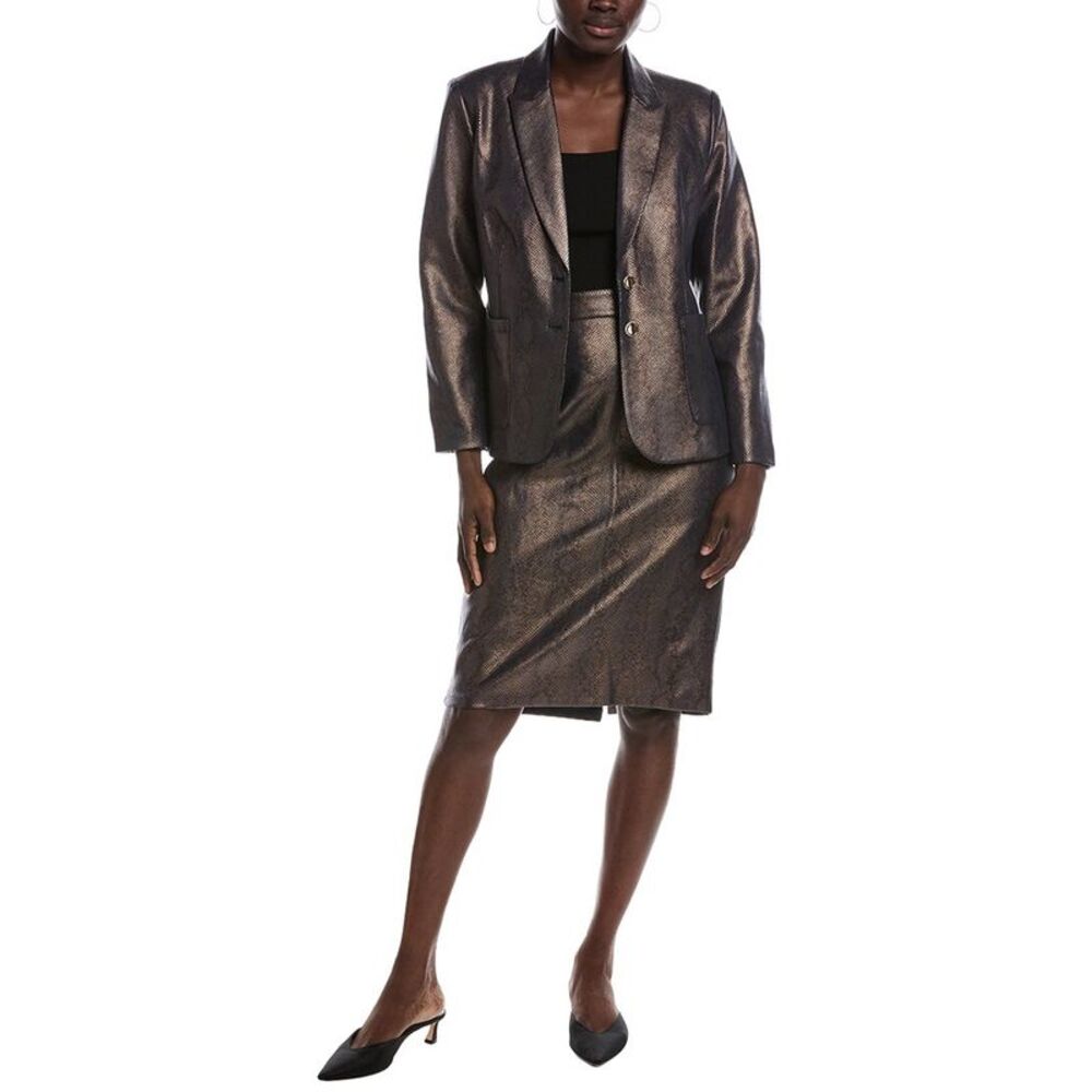 Nanette Nanette Lepore Womens Jacket & Pencil Skirt Set, Brown